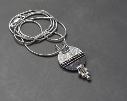 Sterling Silver Disc Necklace.