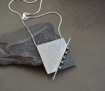 Sterling silver square pendant. MADE TO ORDER.