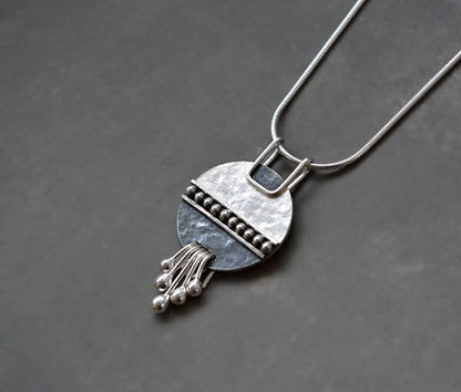 Sterling Silver Disc Necklace.