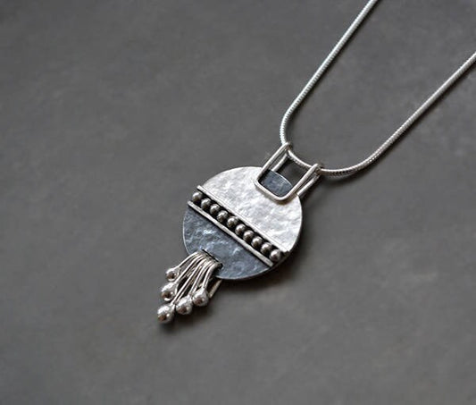 Sterling Silver Disc Necklace.