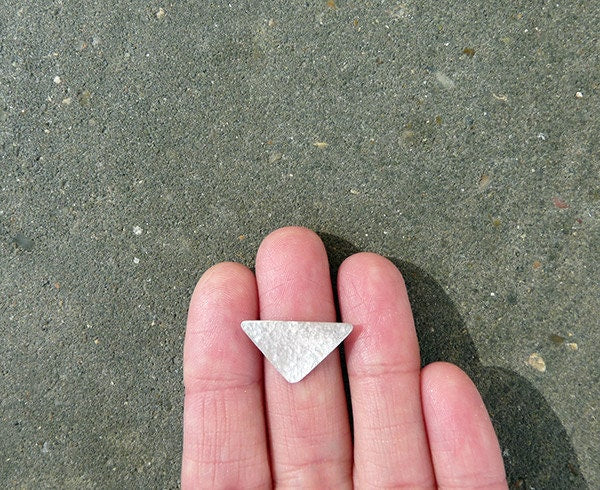 Triangle sterling silver stud earrings.