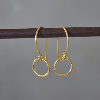 24k Gold Vermeil Circle Earrings.