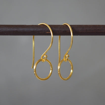 24k Gold Vermeil Circle Earrings.