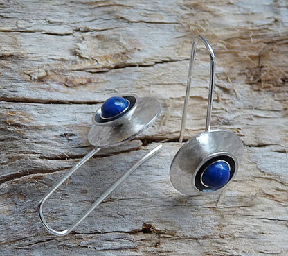 Sterling silver earrings with Lapis Lazuli.
