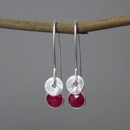 sterling silver ruby earrings
