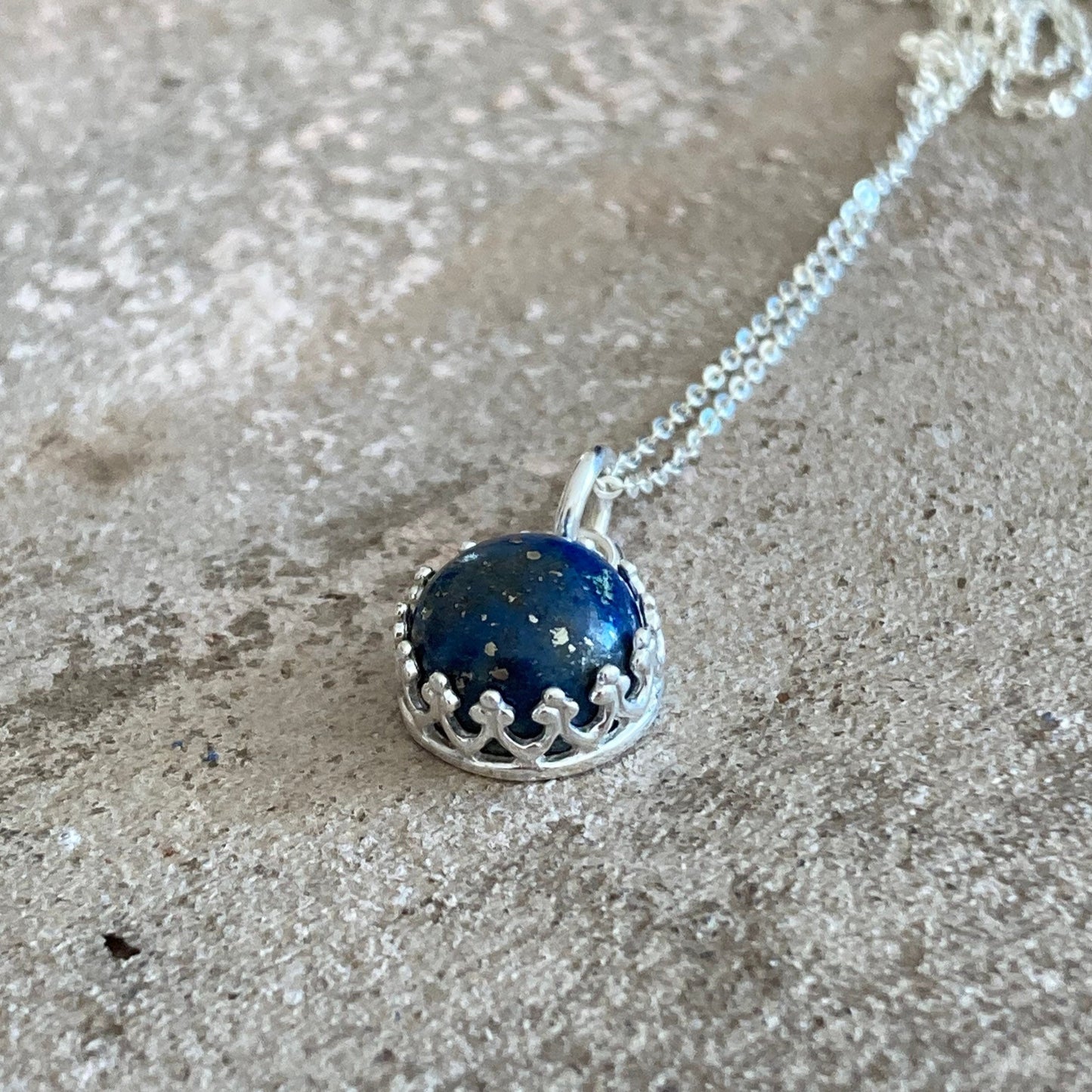 Sterling silver Lapis Lazuli necklace.