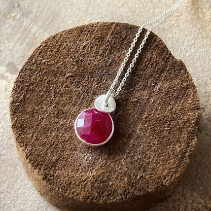 Sterling Silver Ruby Necklace.