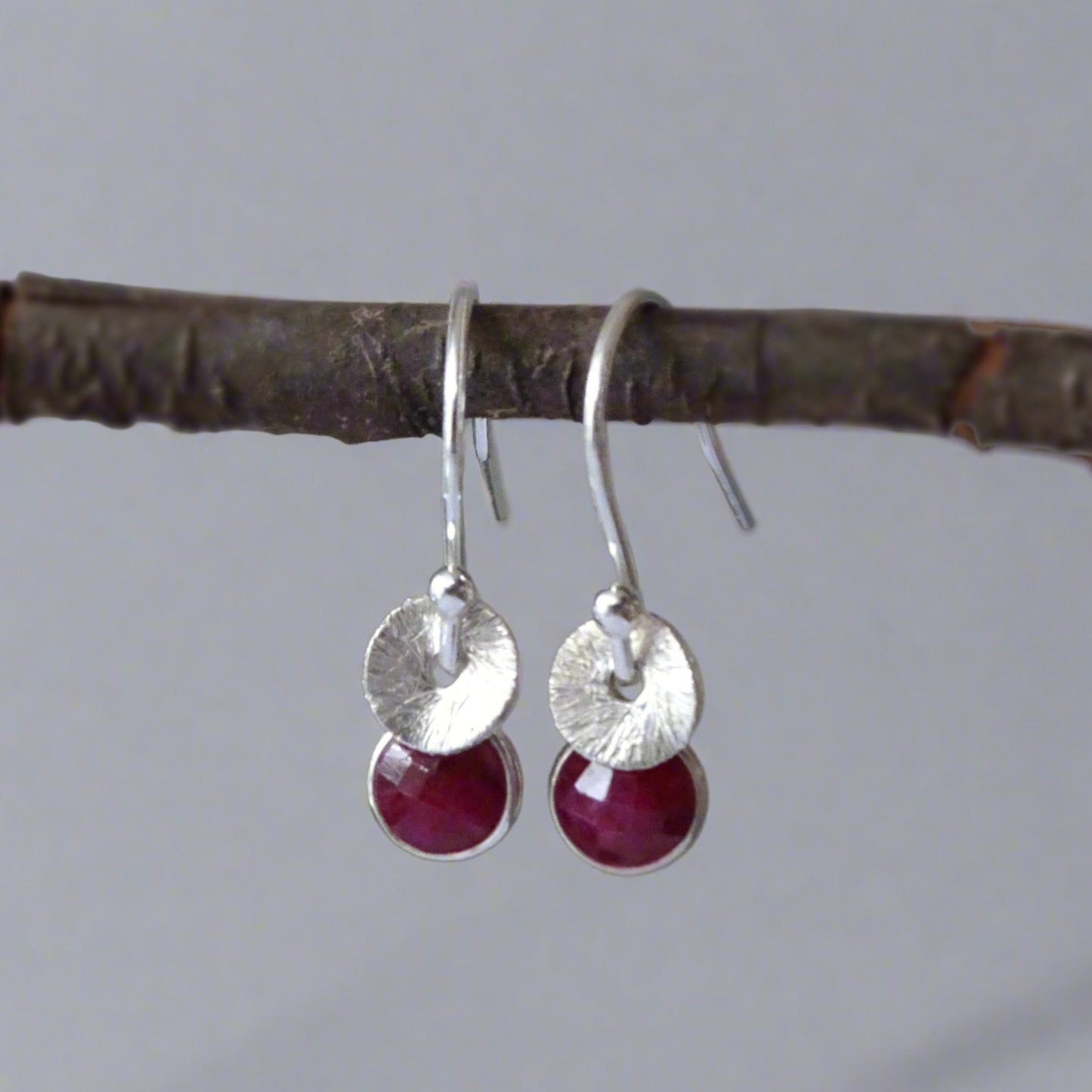 sterling silver ruby earrings