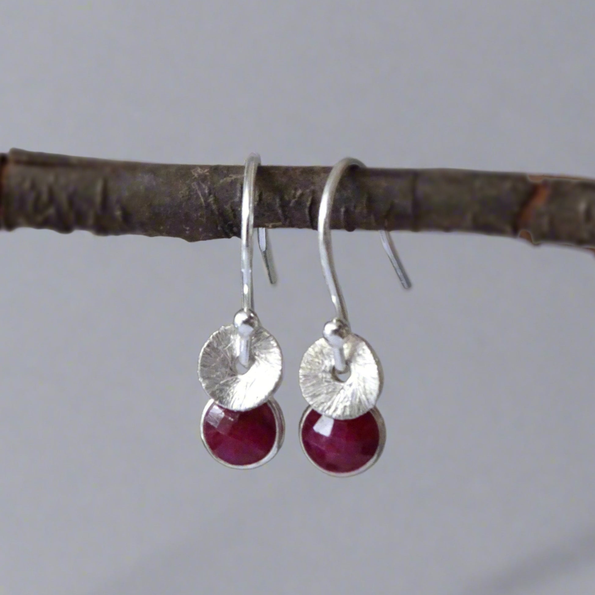 sterling silver ruby earrings