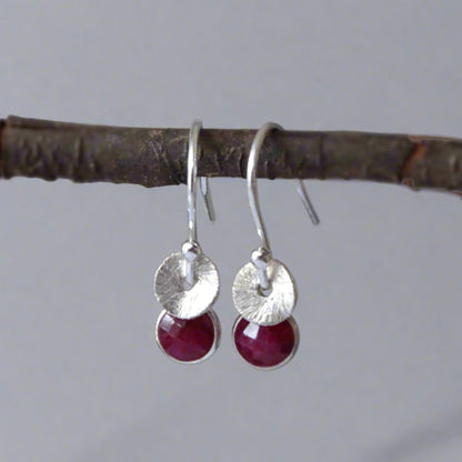 sterling silver ruby earrings