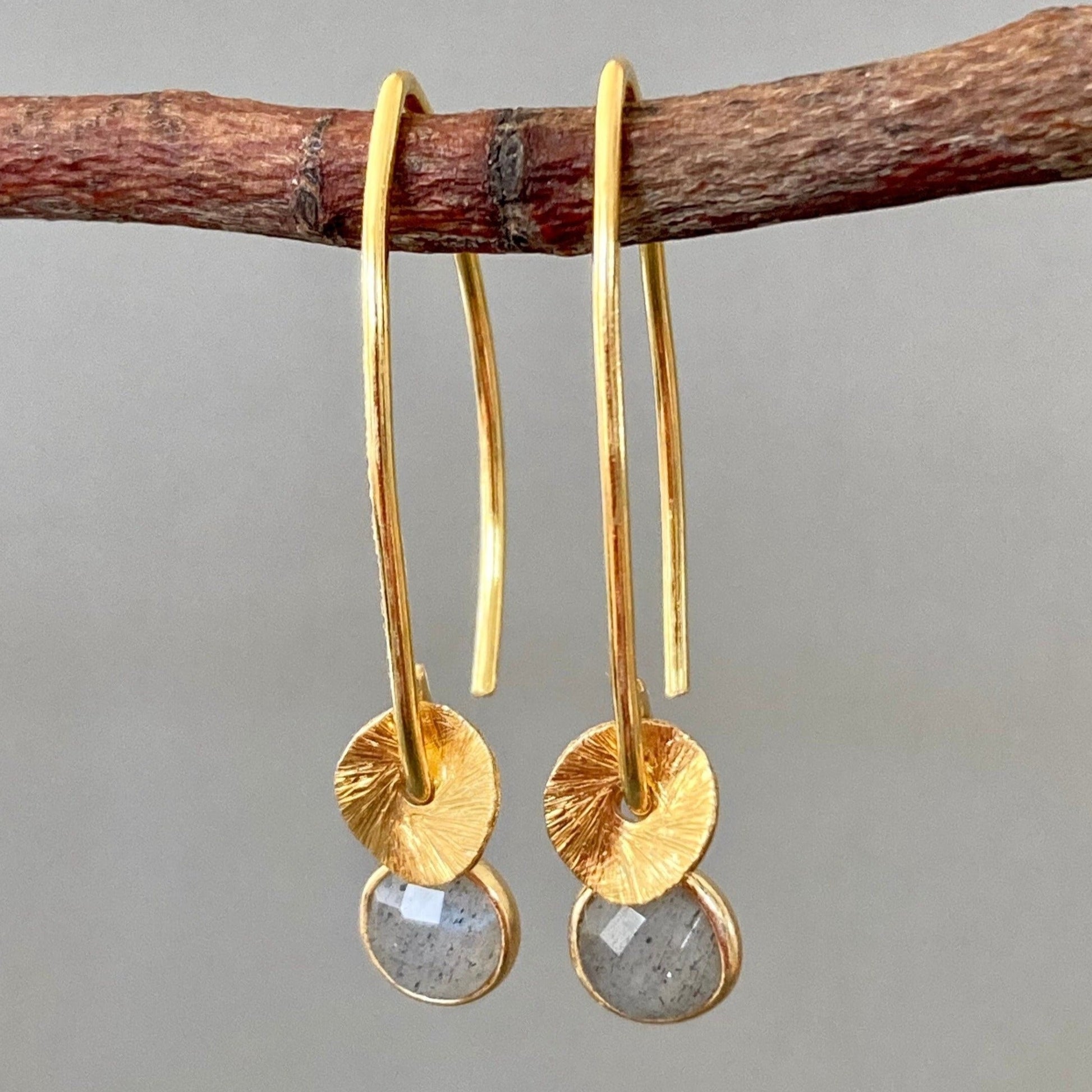 labradorite gold vermeil earrings