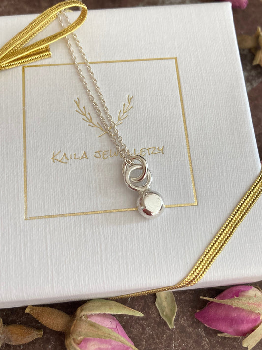Sterling Silver Pebble Charm Necklace