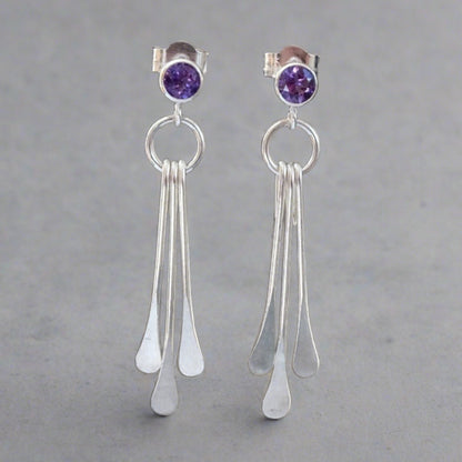 sterling silver amethyst earrings 