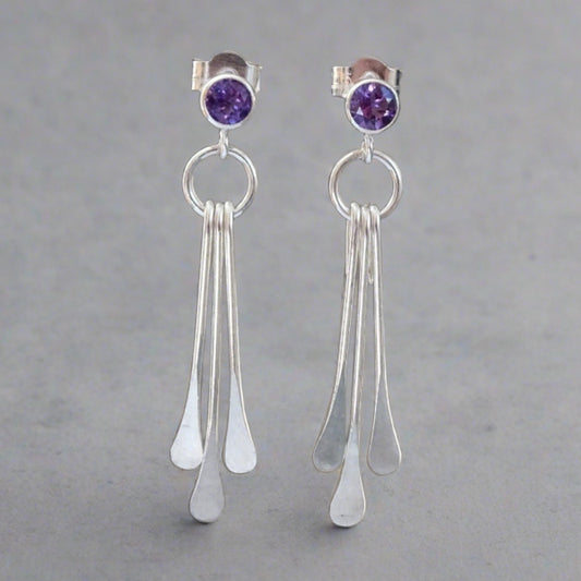 sterling silver amethyst earrings 