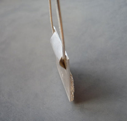 Sterling silver and fine silver contemporary necklace. MADE TO ORDER.