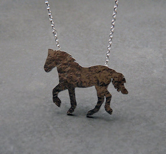 sterling silver horse pendant necklace